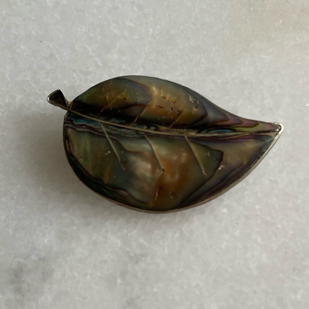 Sterling Silver Abalone Shell Brooch